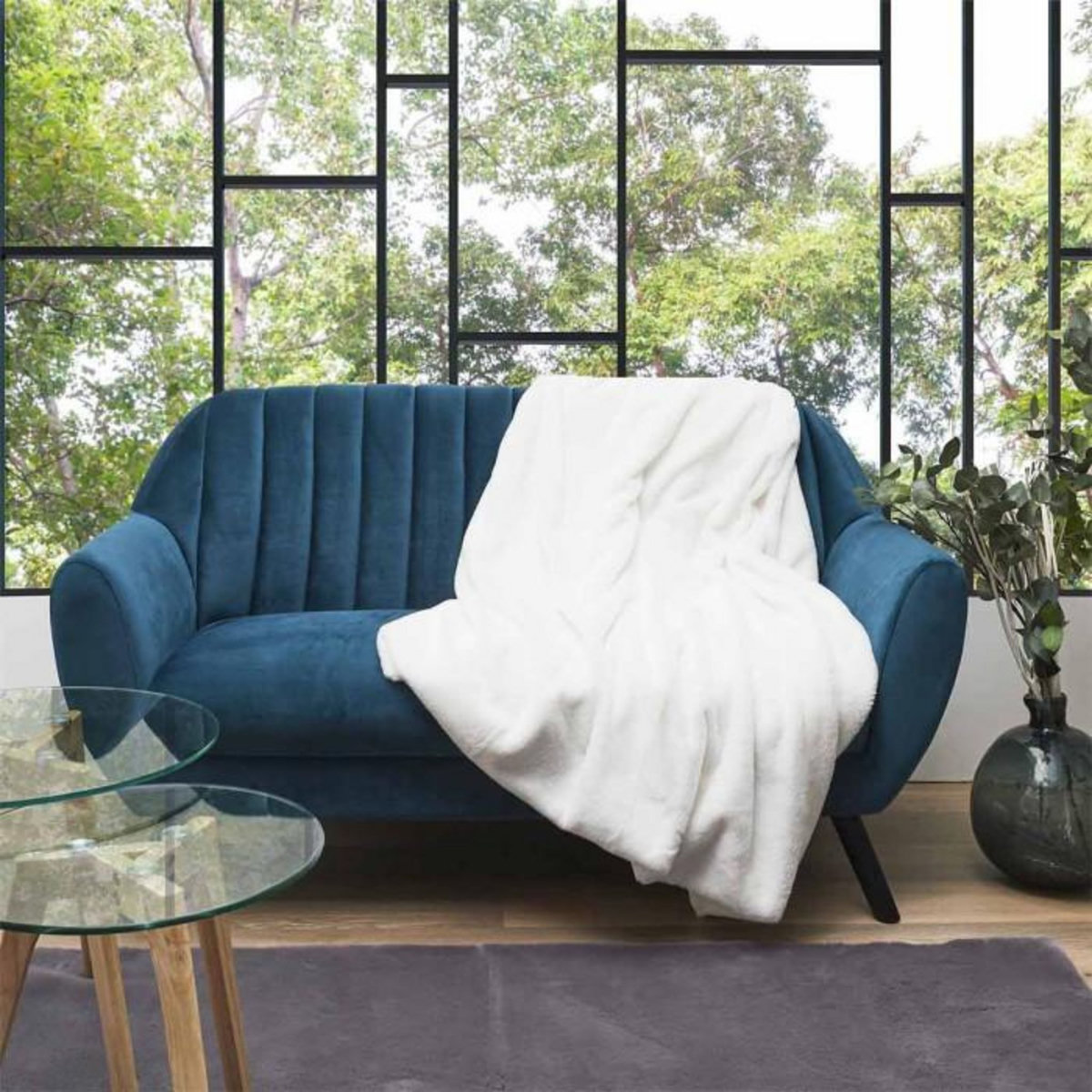 Paris Prix Plaid Imitation Fourrure  Opulence  120x150cm Blanc