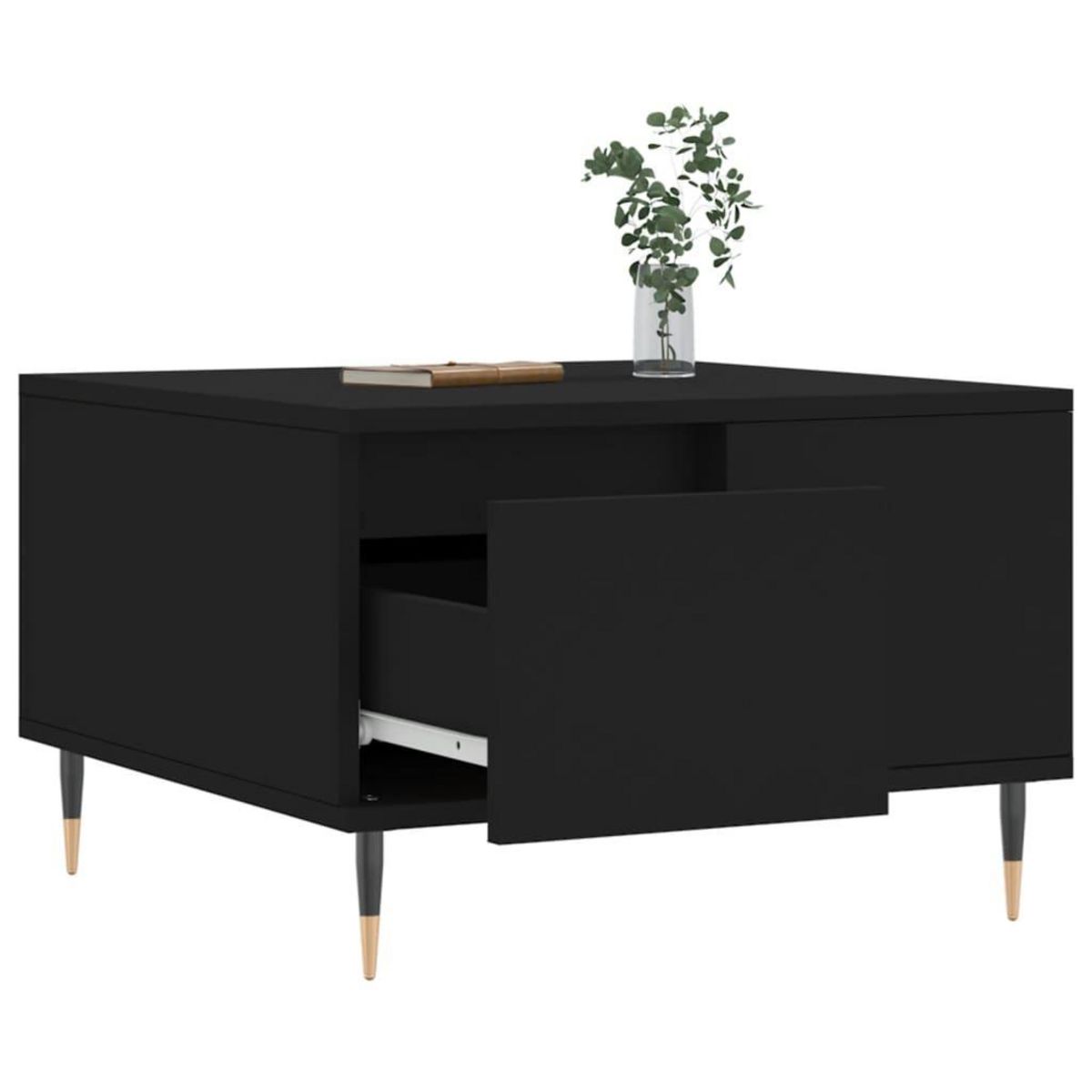 VIDAXL Table basse noir 55x55x36,5 cm bois d'ingenierie