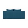 HOMIFAB Canapé convertible 3 places avec coffre de rangement en tissu bleu canard - Laria