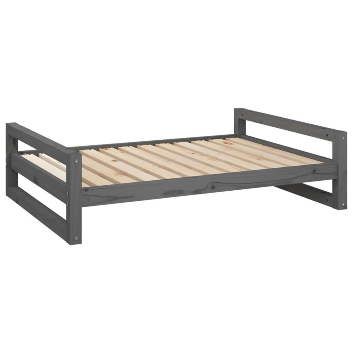 VIDAXL Lit pour chien Gris 105,5x75,5x28 cm Bois de pin solide