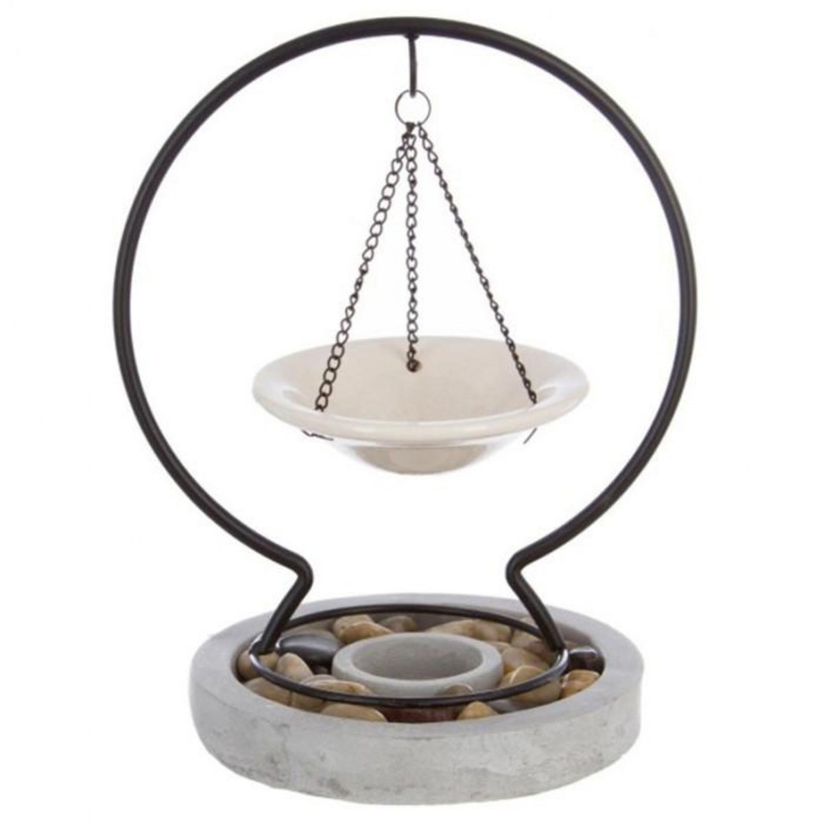 COMPTOIR DE LA BOUGIE Brûle-Parfum Suspendu  Pierres  24cm Gris