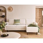 LISA DESIGN Charlie - canapé d'angle réversible 4 places - convertible avec coffre - en tissu velours relief. Coloris disponibles : Beige, Gris, Orange, Marron, Vert