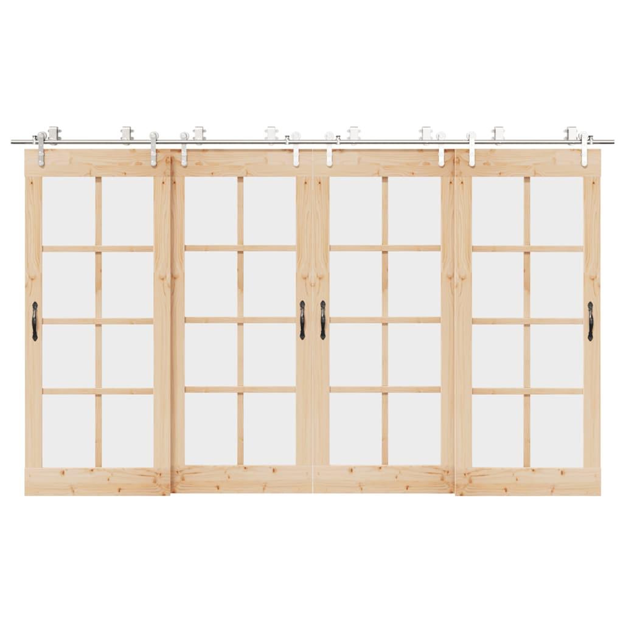 VIDAXL Kit fixation porte coulissante 366 cm Acier inoxydable Argente