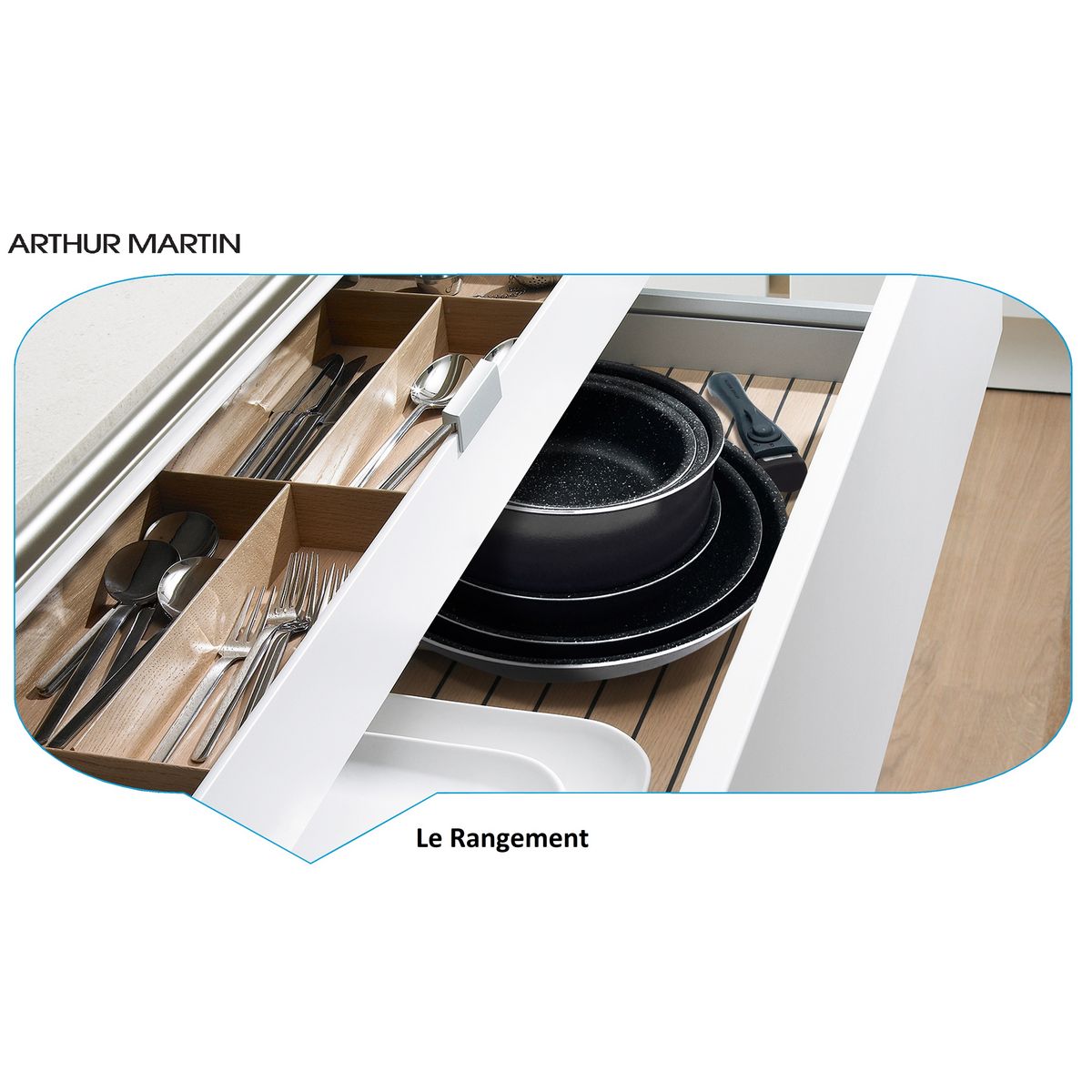 Arthur Martin Batterie de cuisine Induction 6 pièces aluminium revêtement anti adhérent sans PFOA noire 