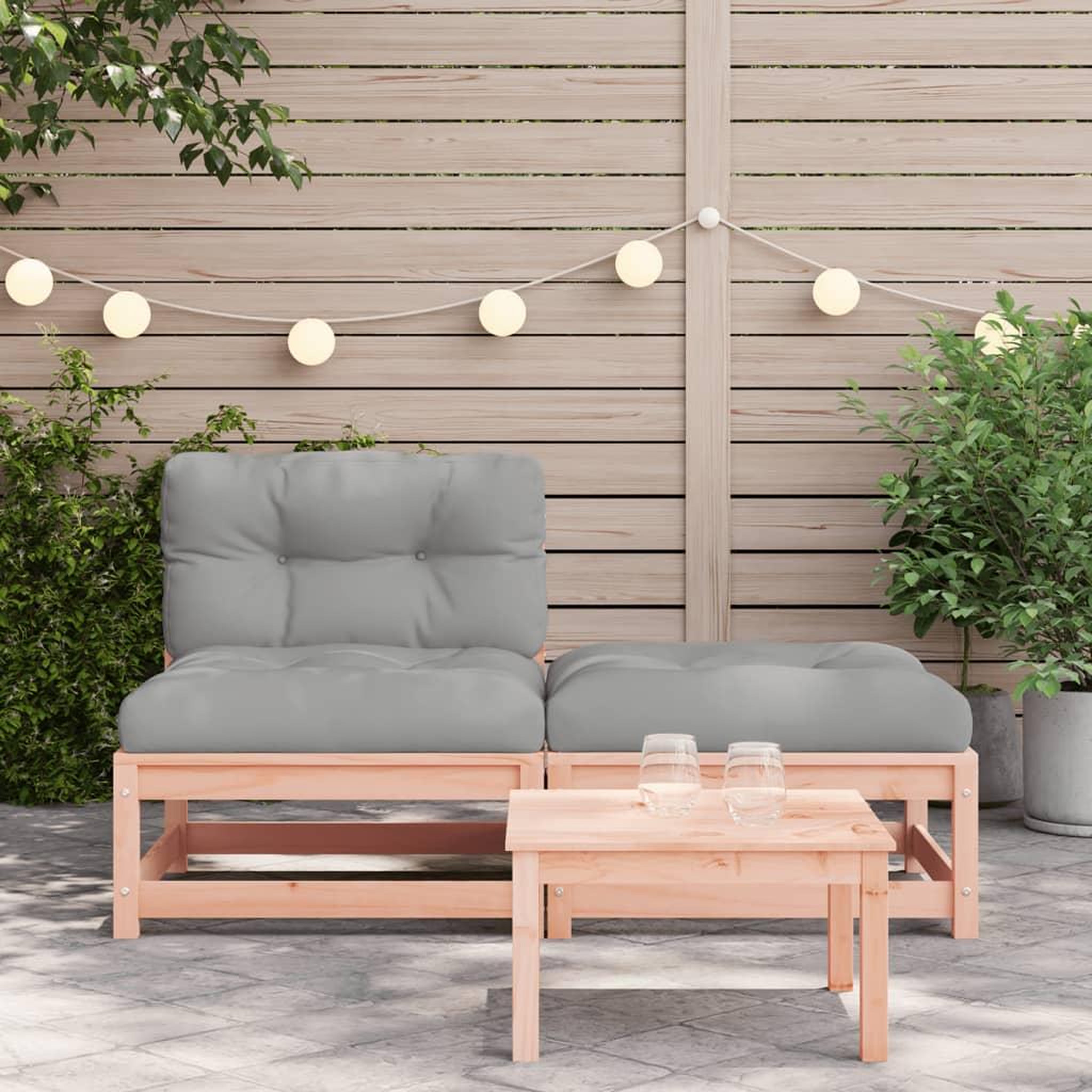 Voir la diapositive 3 : VIDAXL Canape de jardin sans accoudoirs avec coussins et repose-pieds