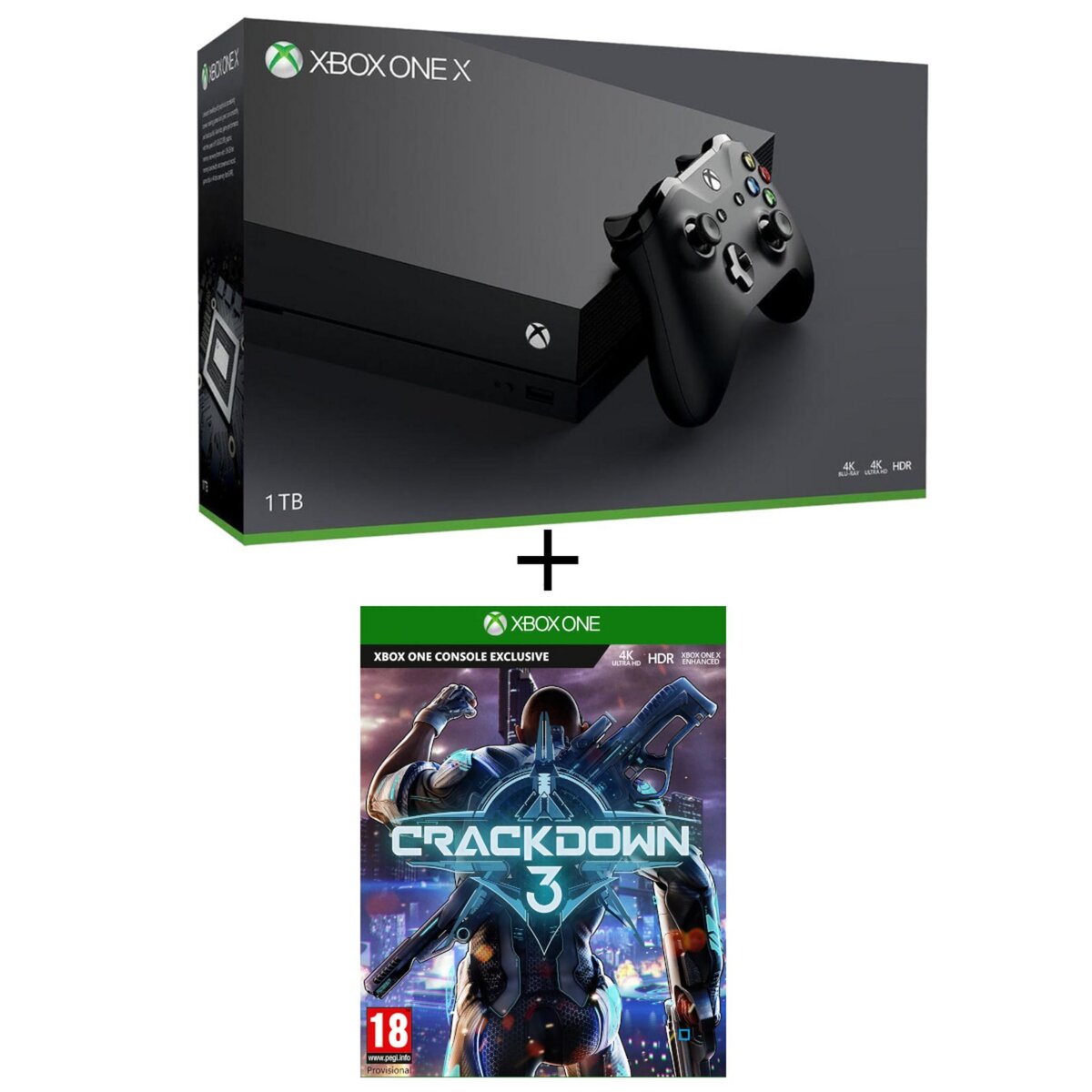 Console Xbox One X 1To Edition Standard + Crackdown 3
