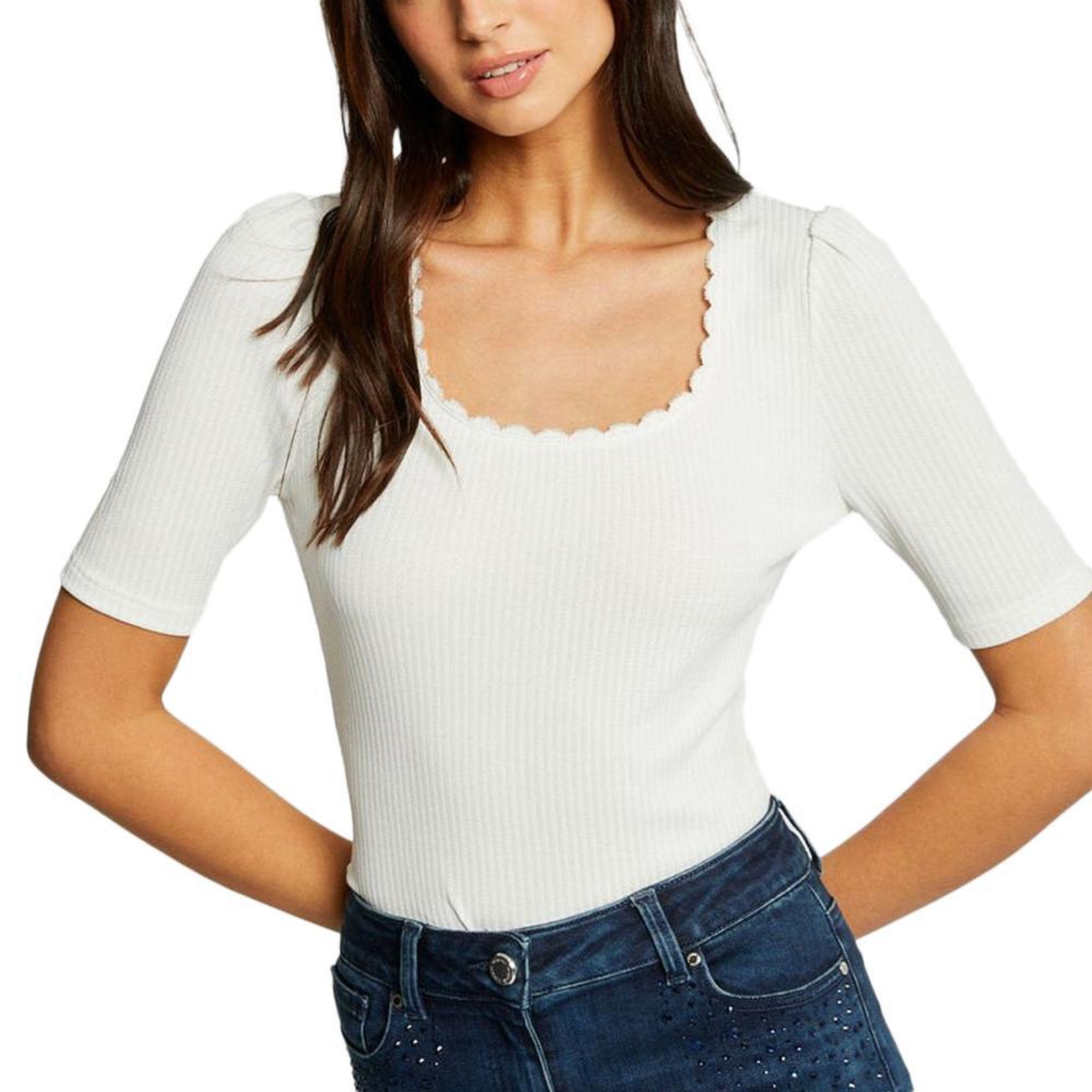 MORGAN T shirt  Femme Morgan DABRI. Coloris disponibles : Blanc
