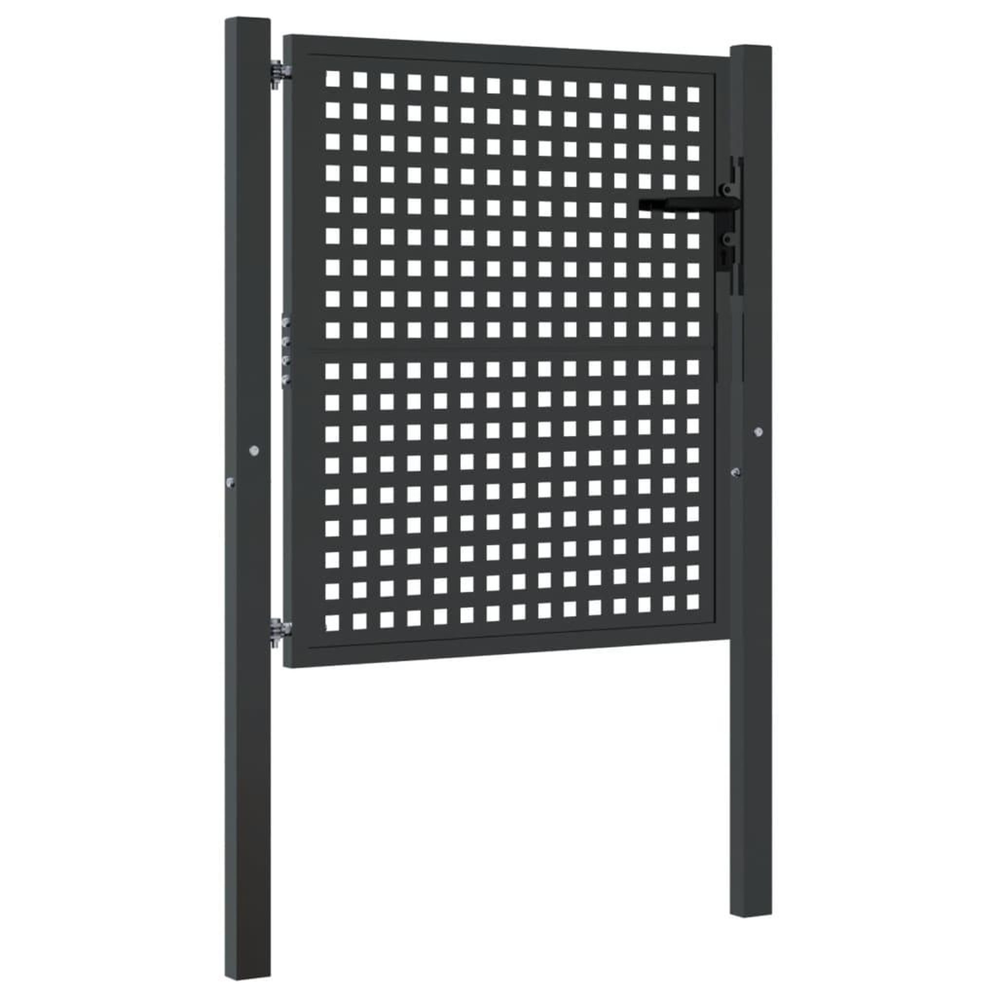 Voir la diapositive 2 : VIDAXL Portail de jardin anthracite 105x150 cm acier