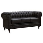 Habitat et Jardin Canapé fixe Chesterfield  Aliza  - 204 x 80 x 58 cm - 3 places - Marron