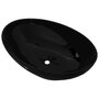VIDAXL Lavabo ovale Ceramique 40 x 33 cm Noir