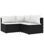 Voir la diapositive 2 : VIDAXL Salon de jardin 3 pcs avec coussins Noir Resine tressee