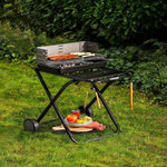 GARDENSTAR Barbecue charbon de bois pliable en acier 60,5x82x70 cm