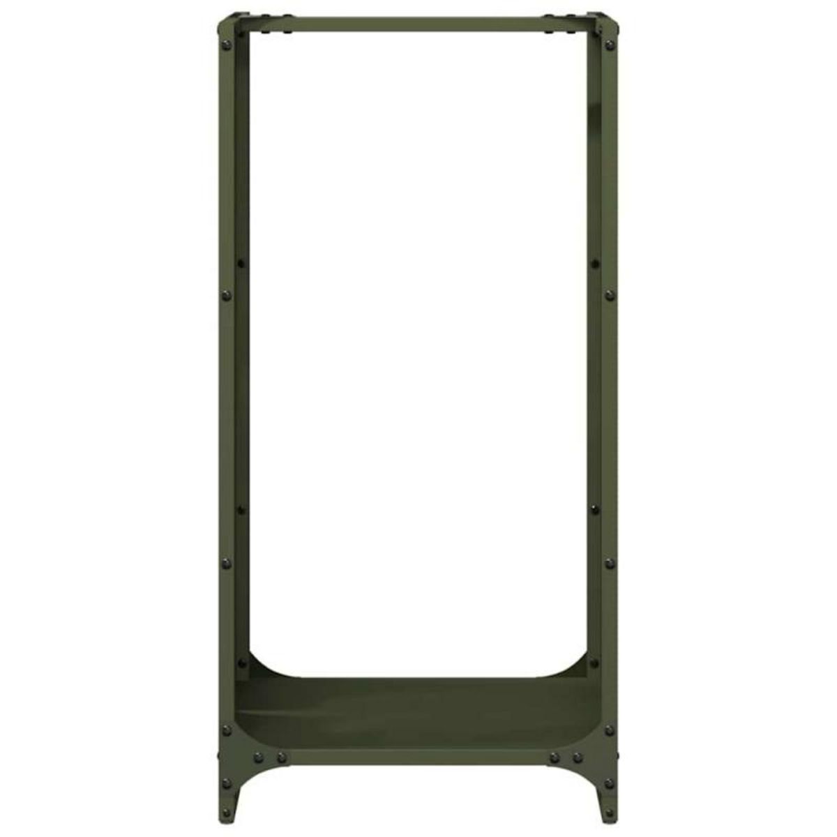VIDAXL Portant de bois chauffage vert olive 40x30x80 cm