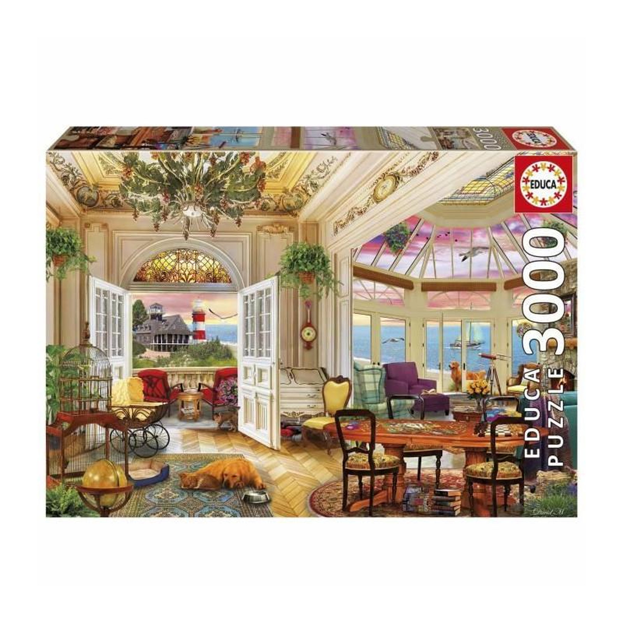 EDUCA Puzzle adulte 3000 pièces – Vie en bord de mer – Paysage marin – Très grand format 120 x 85 cm – Educa