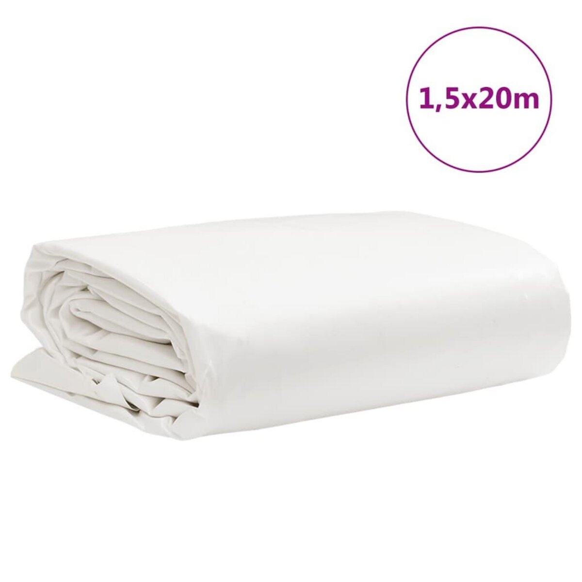 VIDAXL Bache blanc 1,5x20 m 600 /m²