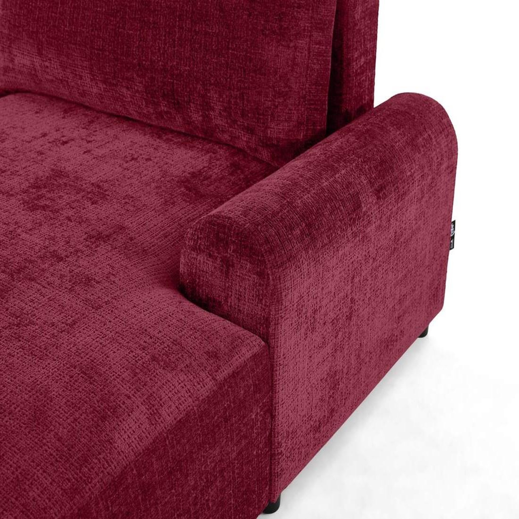 Voir la diapositive 4 : BEST MOBILIER Nelly - canapé d'angle droit 4 places convertible avec coffre en velours texturé