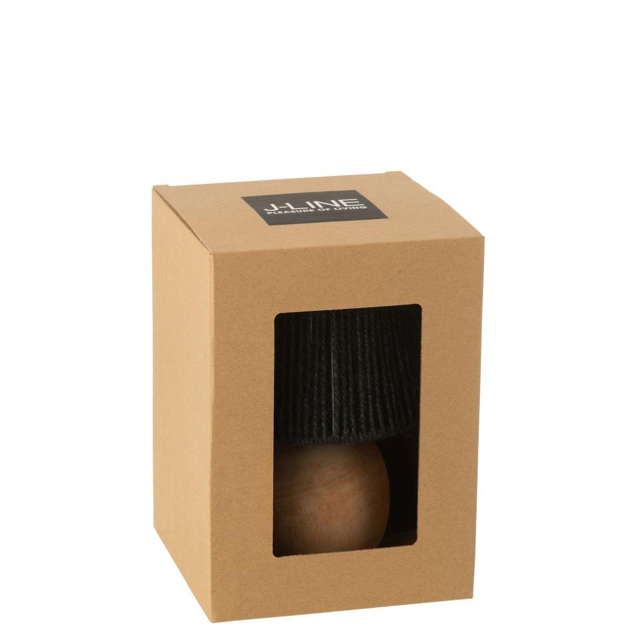 Voir la diapositive 5 : J-LINE Lampe à poser à led en bois  roslyn  23cm noir