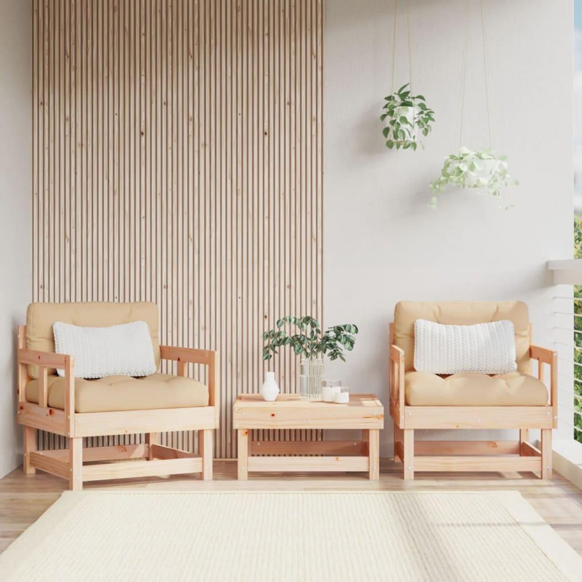 VIDAXL Chaises de jardin lot de 2 bois massif de pin