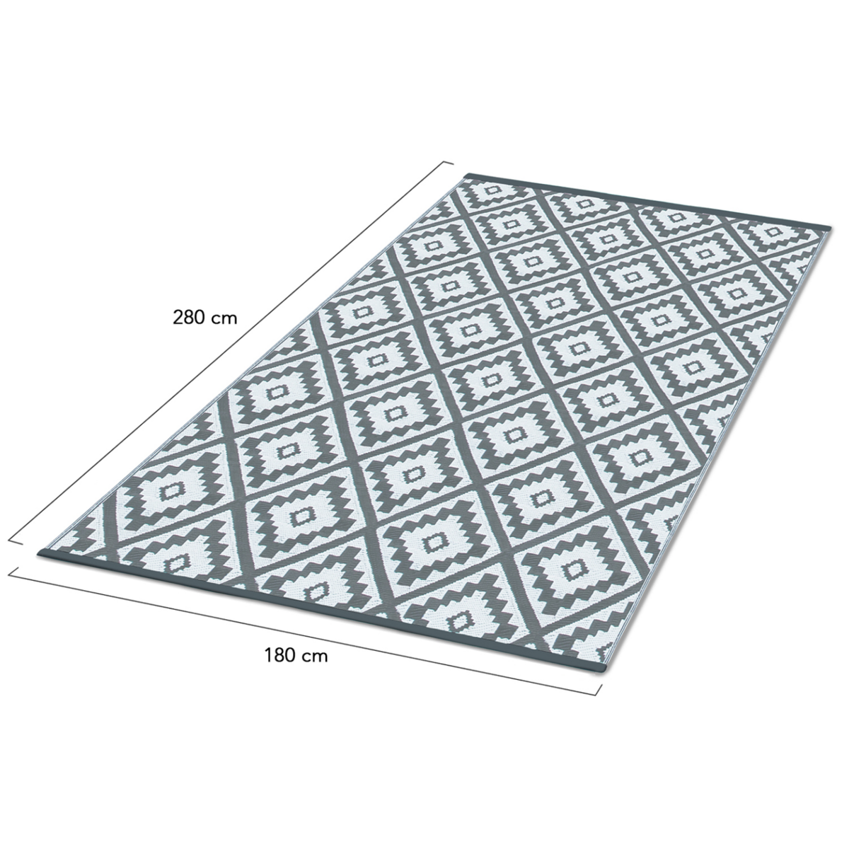 ID MARKET Tapis extérieur BAHAMAS gris 180 x 280 CM