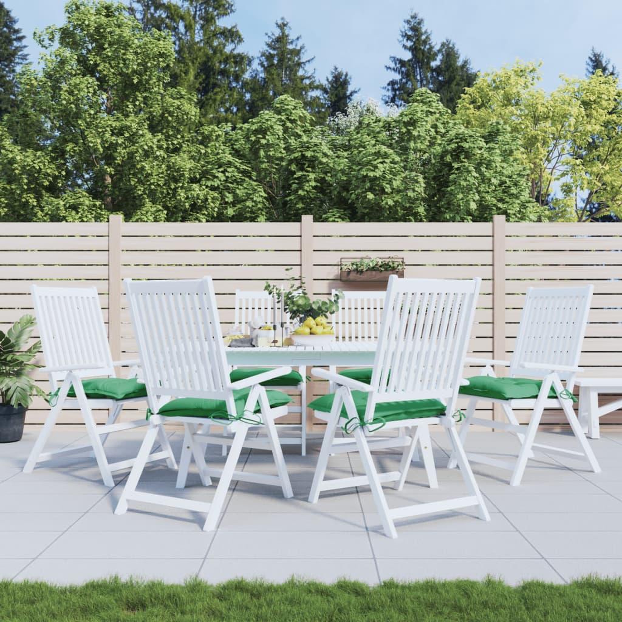VIDAXL Coussins de chaise lot de 6 vert 40x40x7 cm tissu oxford