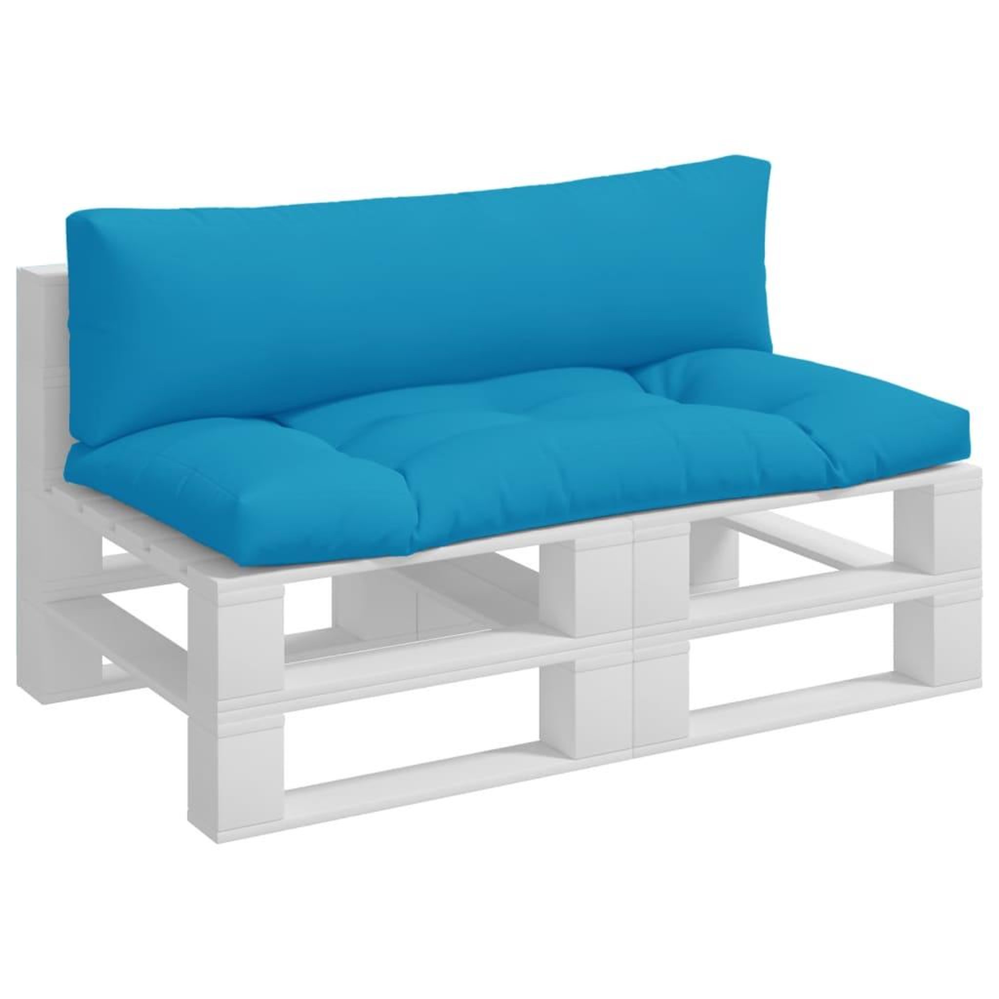 Voir la diapositive 3 : VIDAXL Coussins de palette lot de 2 bleu clair tissu