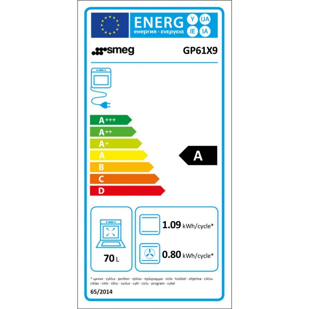 SMEG Cuisinière gaz GP61X9