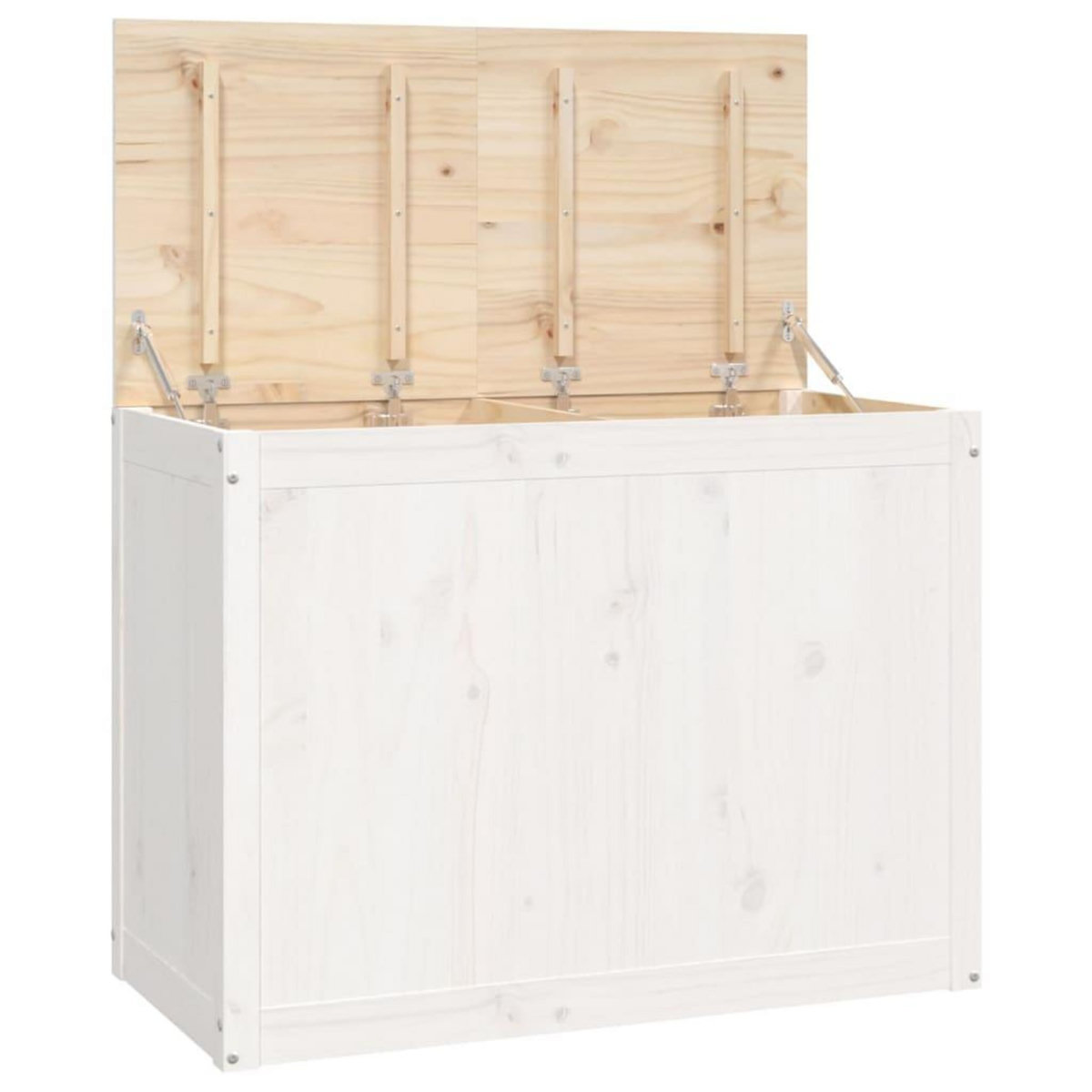 VIDAXL Boîte a linge Blanc 88,5x44x66 cm Bois massif de pin