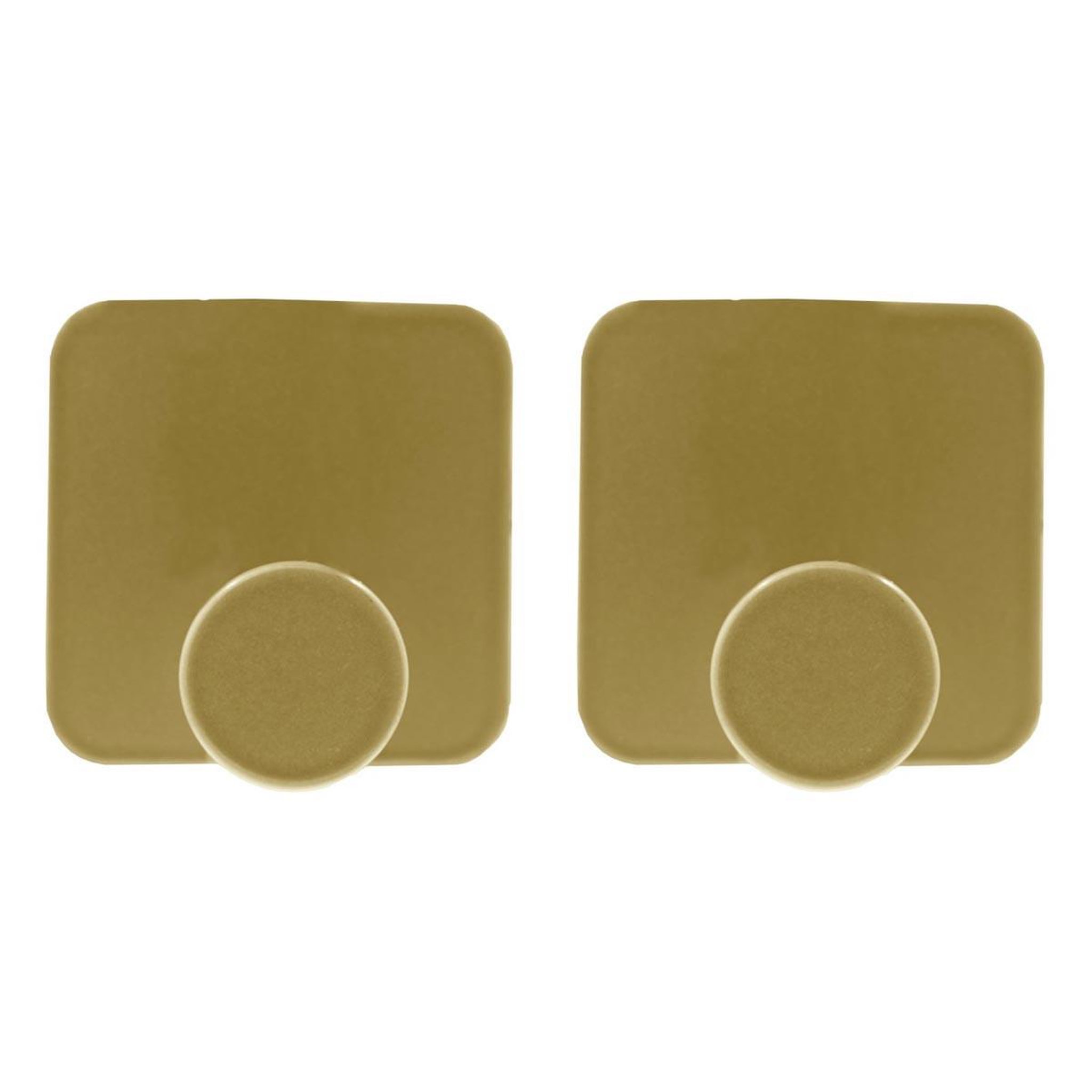 Douceur d'Intérieur Lot de 2 patères adhésives carrées  fixeo  5cm or
