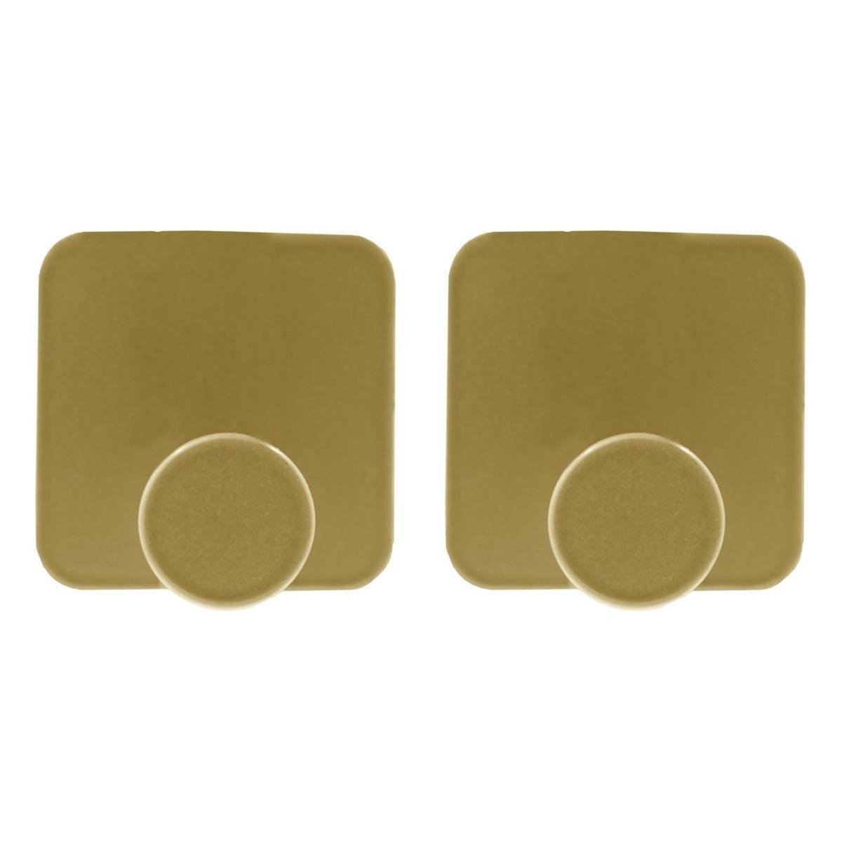 Paris Prix Lot de 2 Patères Adhésives Carrées  Fixeo  5cm Or