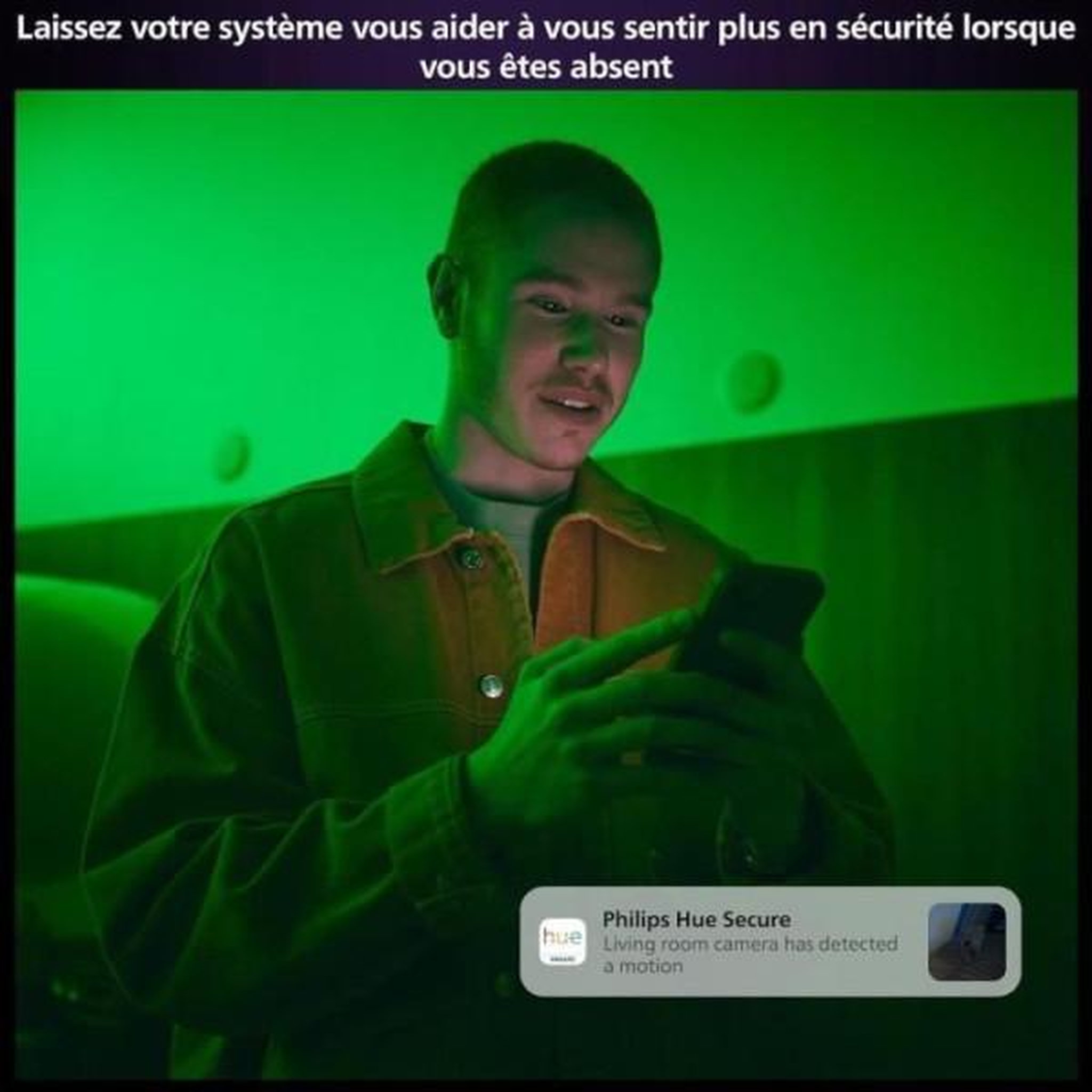 Voir la diapositive 6 : PHILIPS HUE Caméra de surveillance secure avec support bureau noire