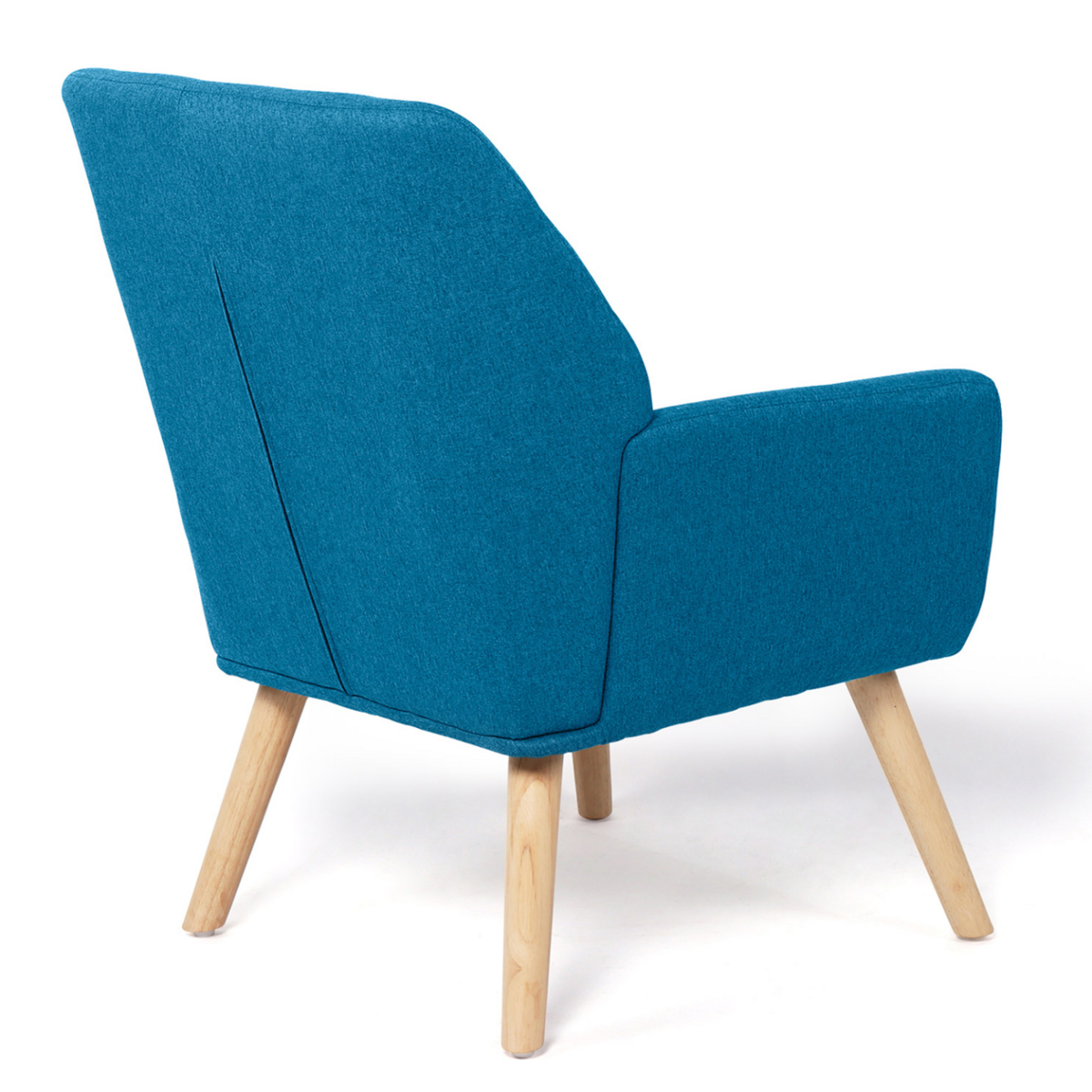 ID MARKET Fauteuil scandinave NAT en tissu bleu canard