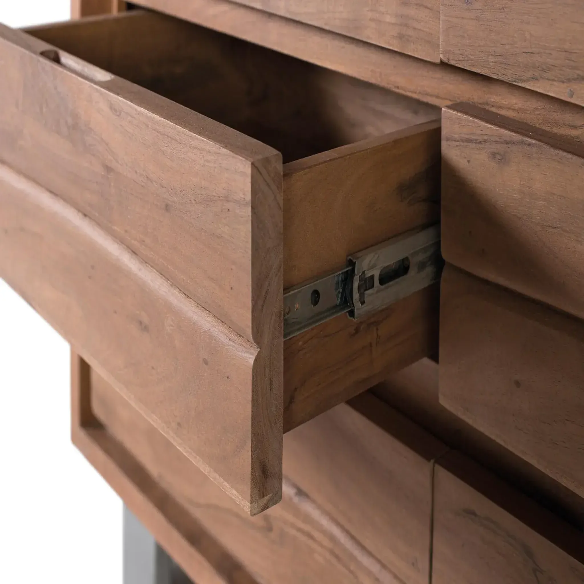 Voir la diapositive 6 : GINER Y COLOMER SL Vitrine en bois d'acacia 120 cm style rustique moderne