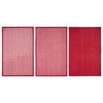 ATMOSPHERA Lot de 3 Torchons  Imprimé  45x70cm Rouge