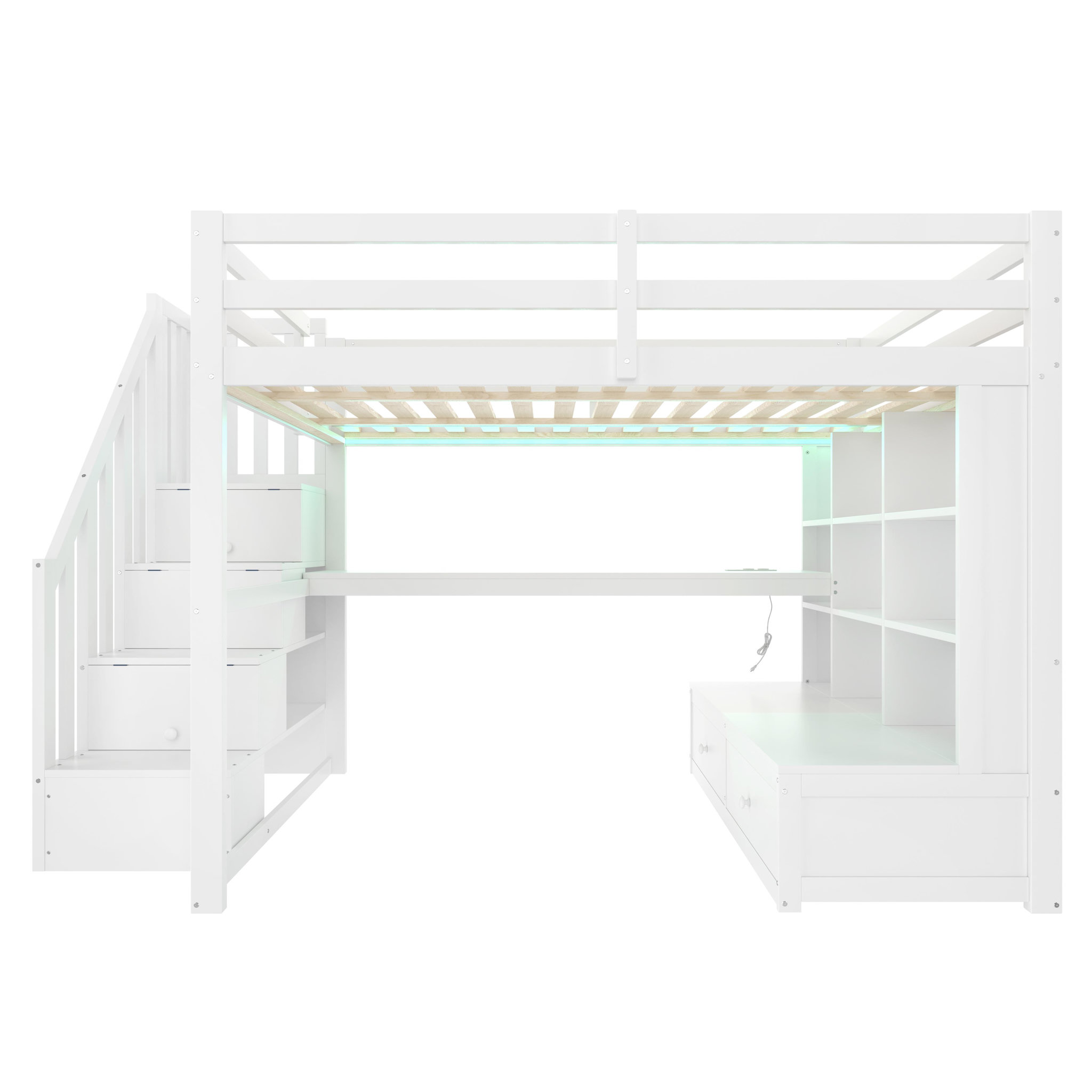 MERAX Lit mezzanine enfant. Coloris disponibles : Blanc