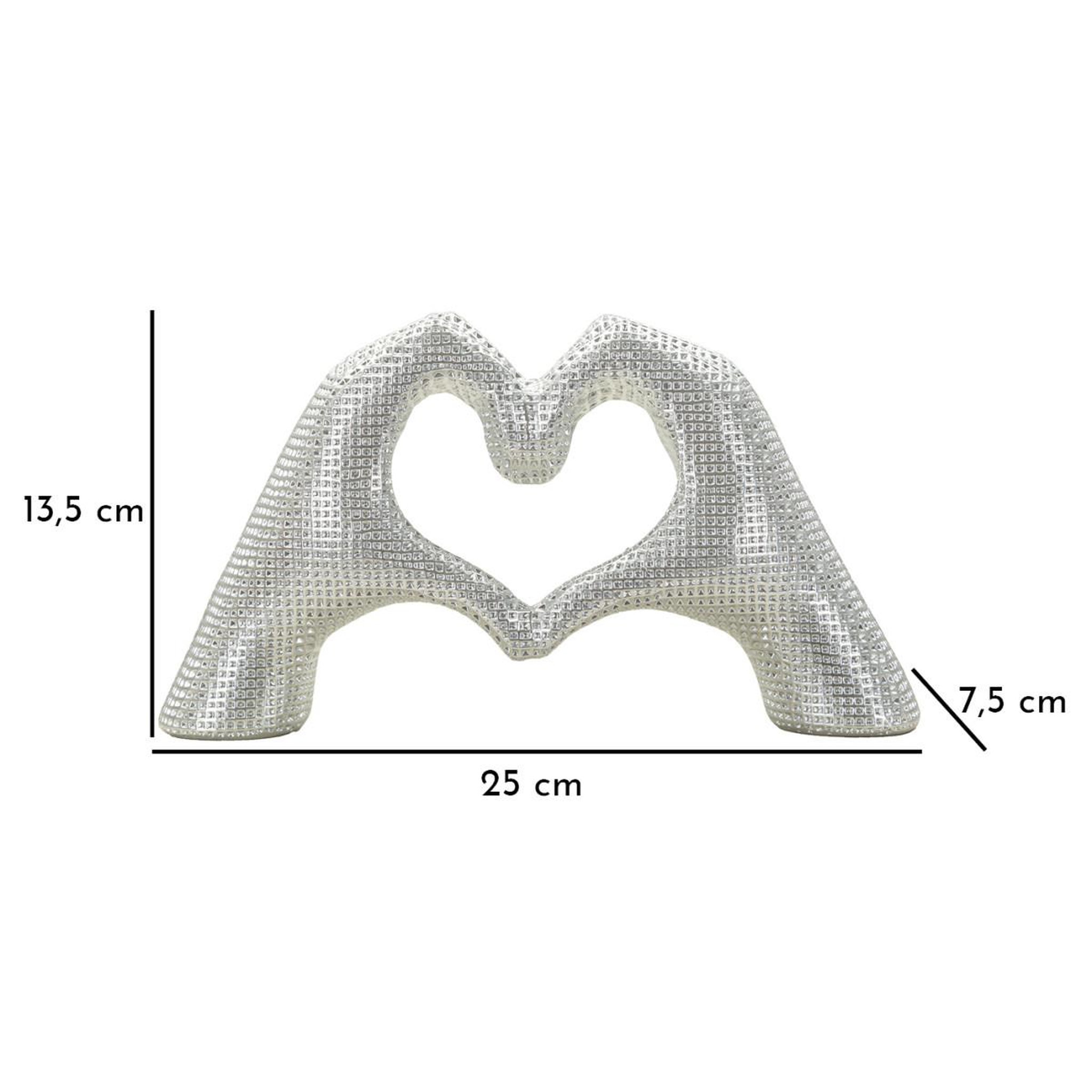 Voir la diapositive 5 : Paris Prix Mains cœur déco  lover  25cm argent