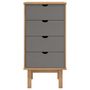 Voir la diapositive 3 : VIDAXL Commode OTTA marron et gris 45x39x90 cm bois de pin massif