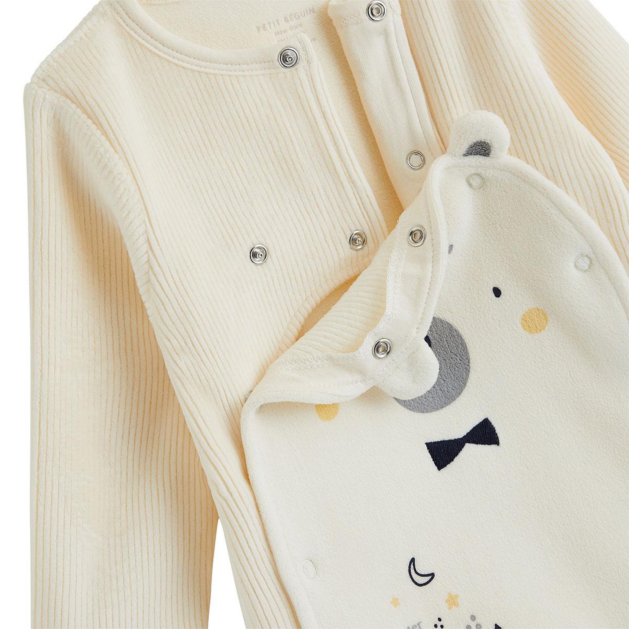 Voir la diapositive 4 : PETIT BEGUIN Pyjama bébé en velours ouverture pont Flocon