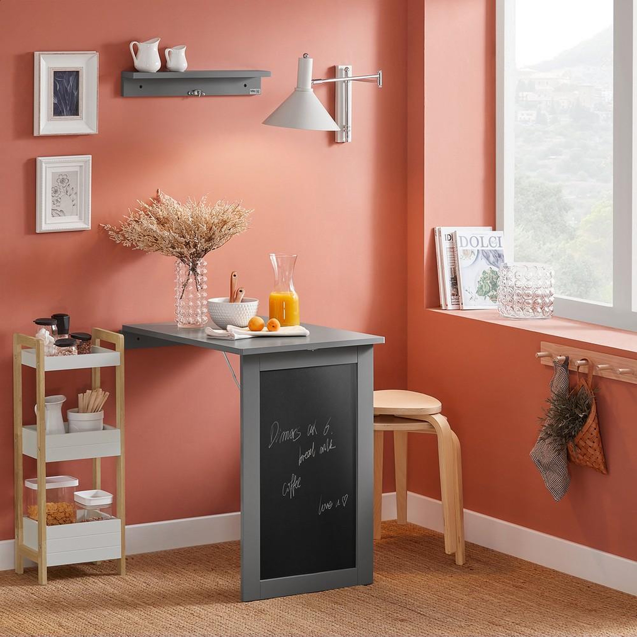Voir la diapositive 2 : SOBUY SoBuy - Table murale pliante à une porte - Fonctionnel - FWT20