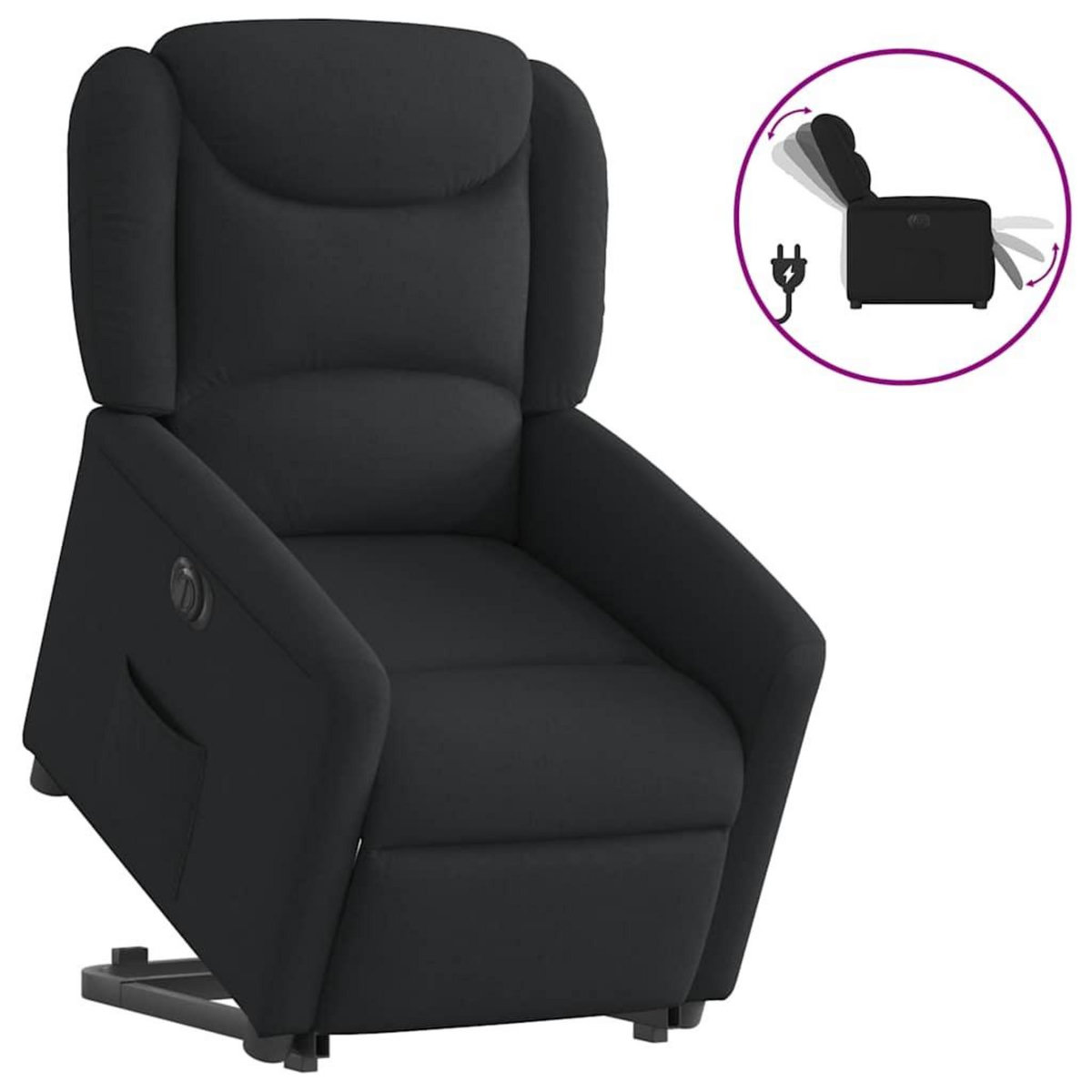 VIDAXL Fauteuil inclinable electrique noir tissu