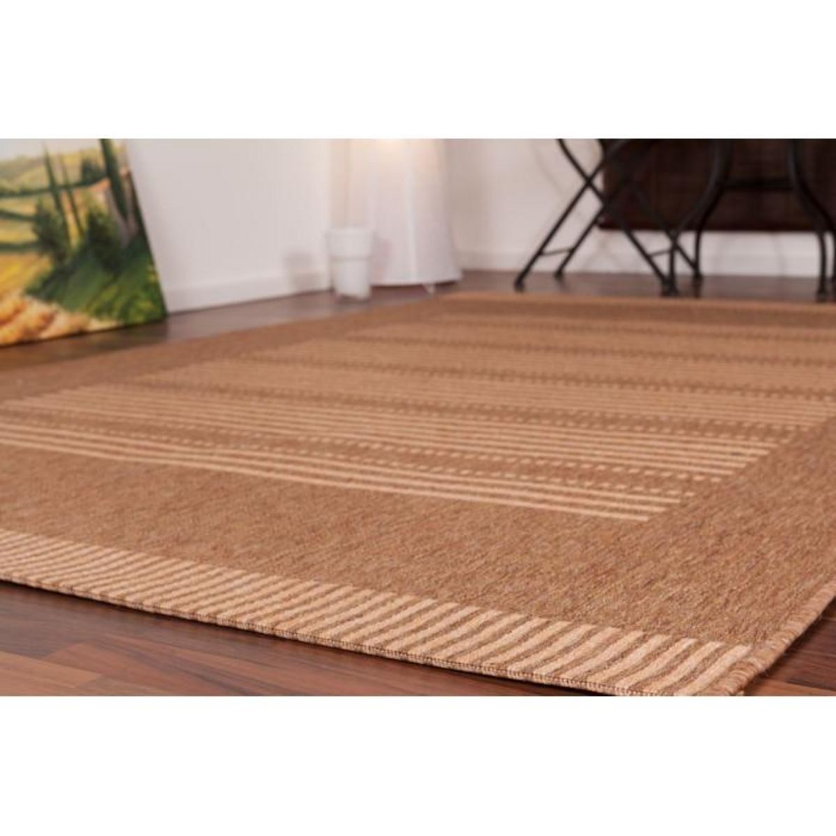 Paris Prix Tapis Imprimé Rayé  Stockholm  Marron Café