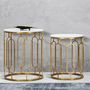 Voir la diapositive 5 : Paris Prix Lot de 2 Tables d'Appoint Gigognes  Ella  55cm Or