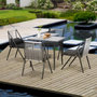 Voir la diapositive 2 : OUTSUNNY Ensemble salon de jardin design Acapulco 4 places 5 pièces noir alu gris