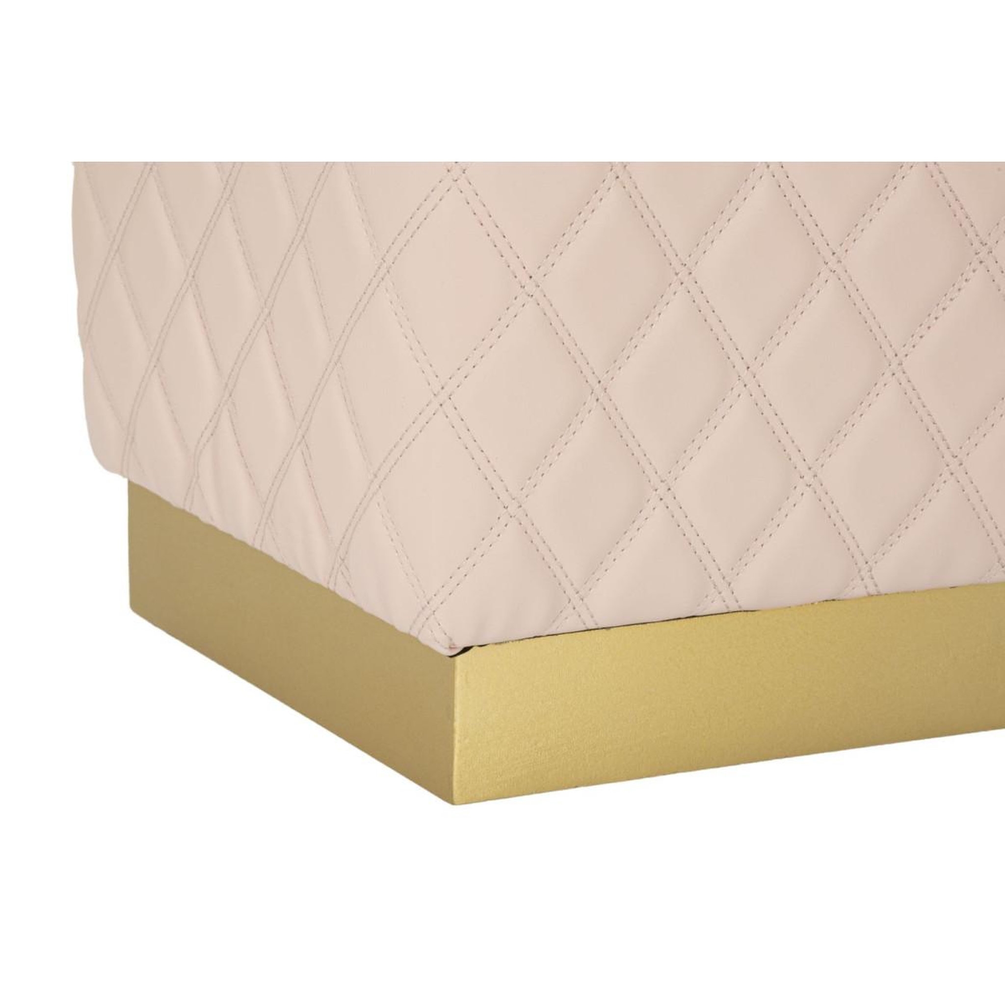 Voir la diapositive 5 : Paris Prix Pouf matelassé  sharon  38cm rose & or
