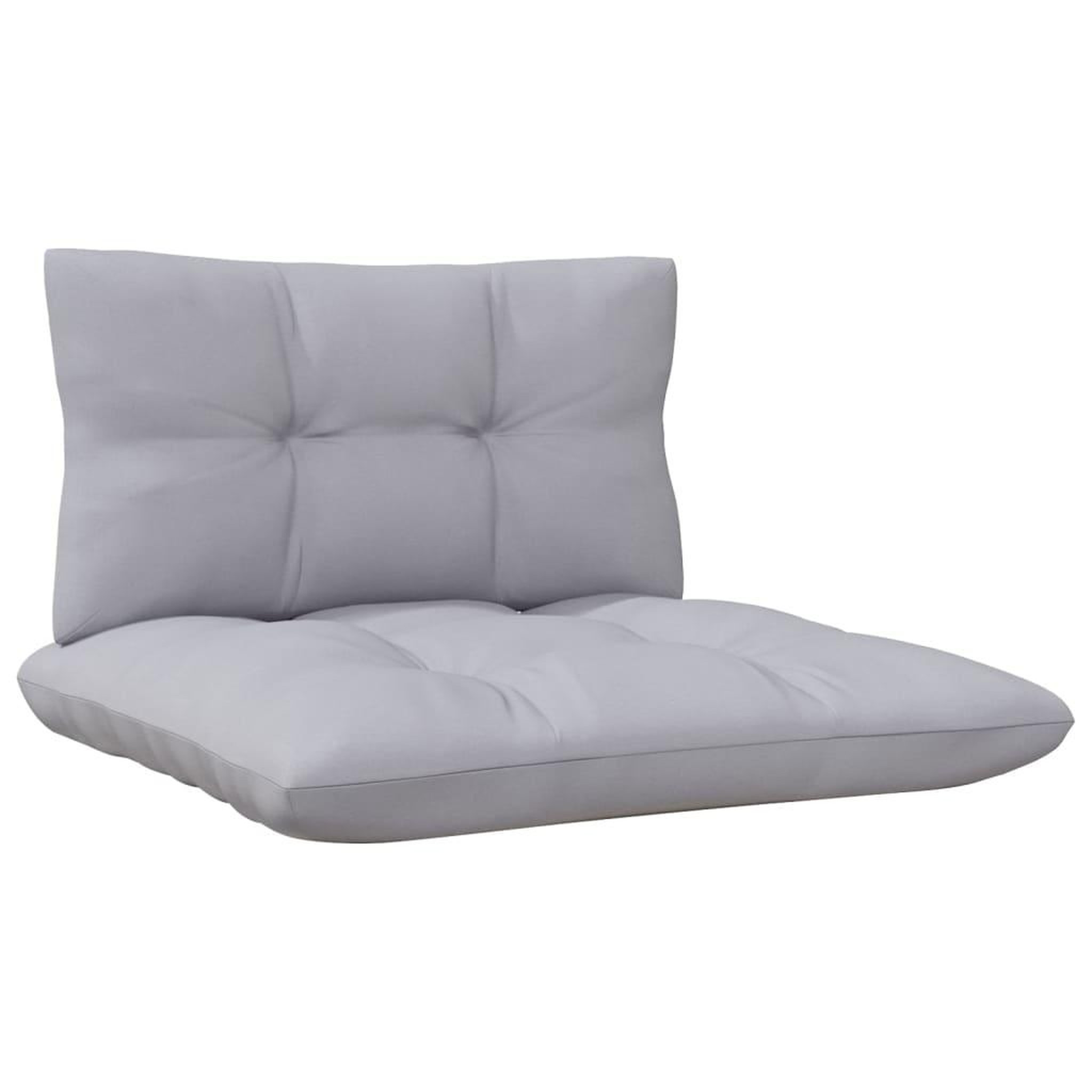 Voir la diapositive 5 : VIDAXL Canape 4 places de jardin et coussins gris Bois de pin solide
