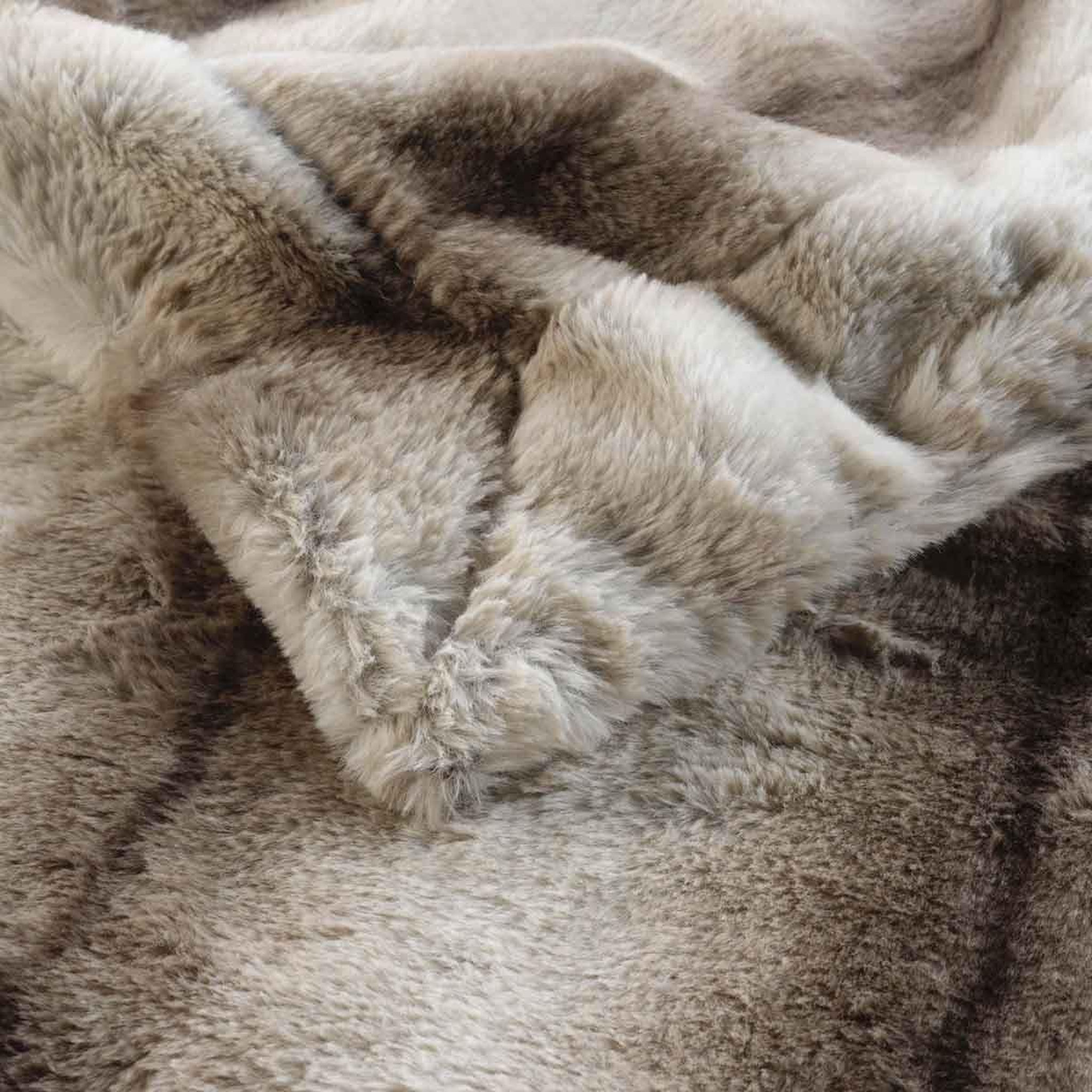 Voir la diapositive 3 : Douceur d'Intérieur Plaid imitation fourrure  sibérie  125x150cm naturel