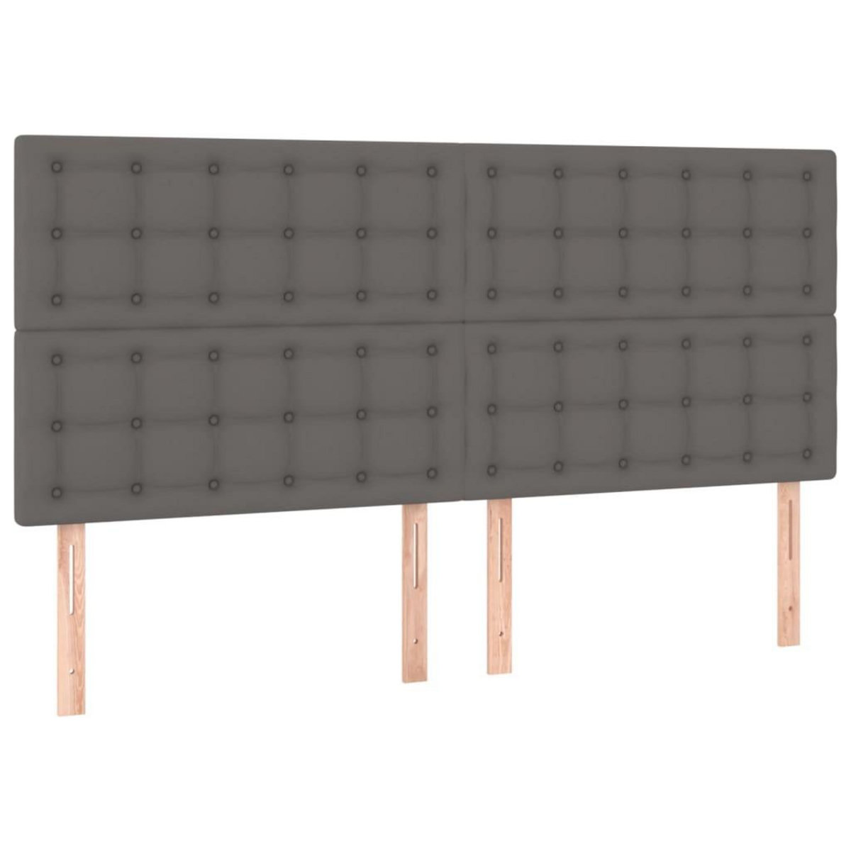 VIDAXL Sommier a lattes de lit avec matelas Gris 200x200 cm Similicuir