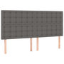 Voir la diapositive 4 : VIDAXL Sommier a lattes de lit avec matelas Gris 200x200 cm Similicuir