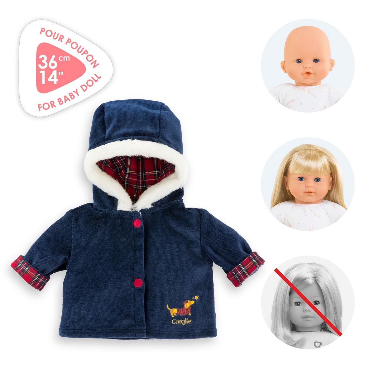 Corolle Manteau Corolle en Fêtes pour poupon 36 cm