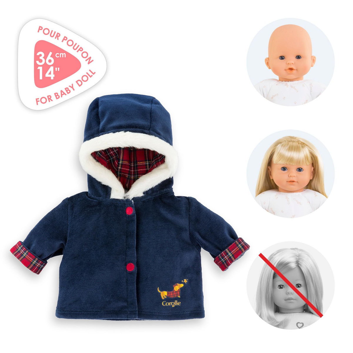 Corolle Manteau Corolle en Fêtes pour poupon 36 cm