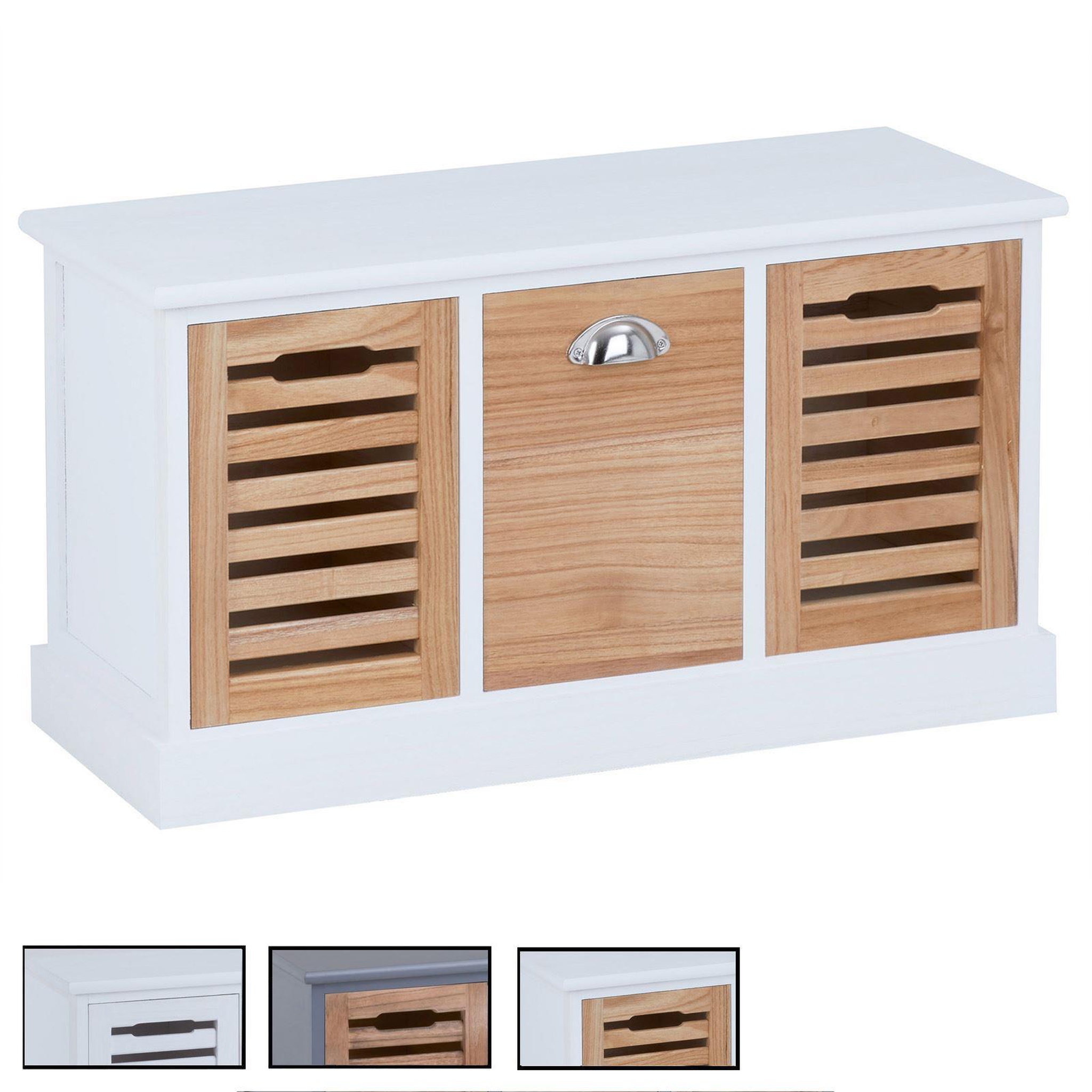 IDIMEX Banc de rangement trient, 3 caisses. Coloris disponibles : Bicolore, Blanc